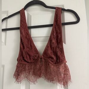 Urban Outfitters Lace Bralette in Warm Brown